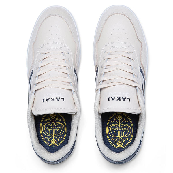 Lakai Terrace Skate Shoes - Cream/Navy - Skatewarehouse.co.uk
