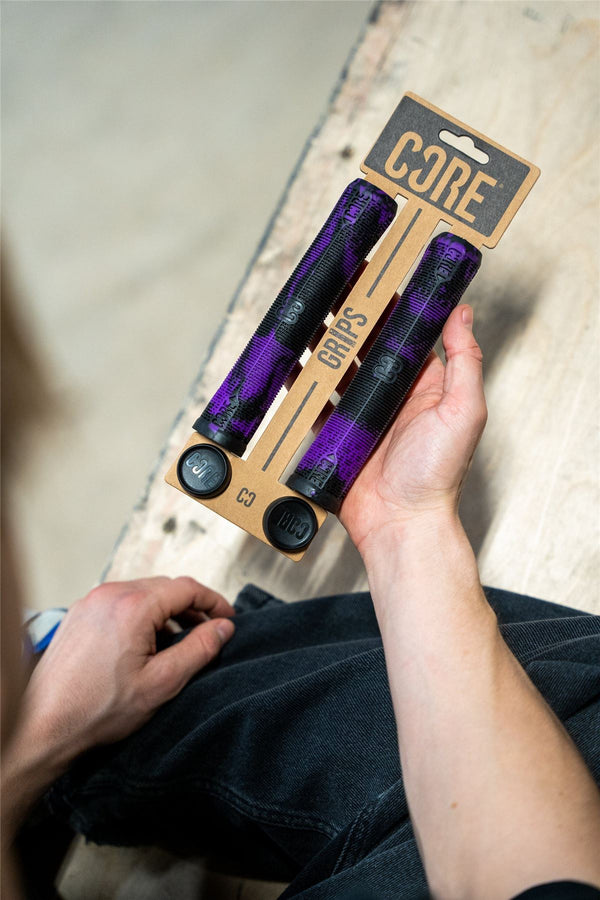 CORE Skinny Boy Handlebar Grips Soft 170mm – Purple/Black - Skatewarehouse.co.uk
