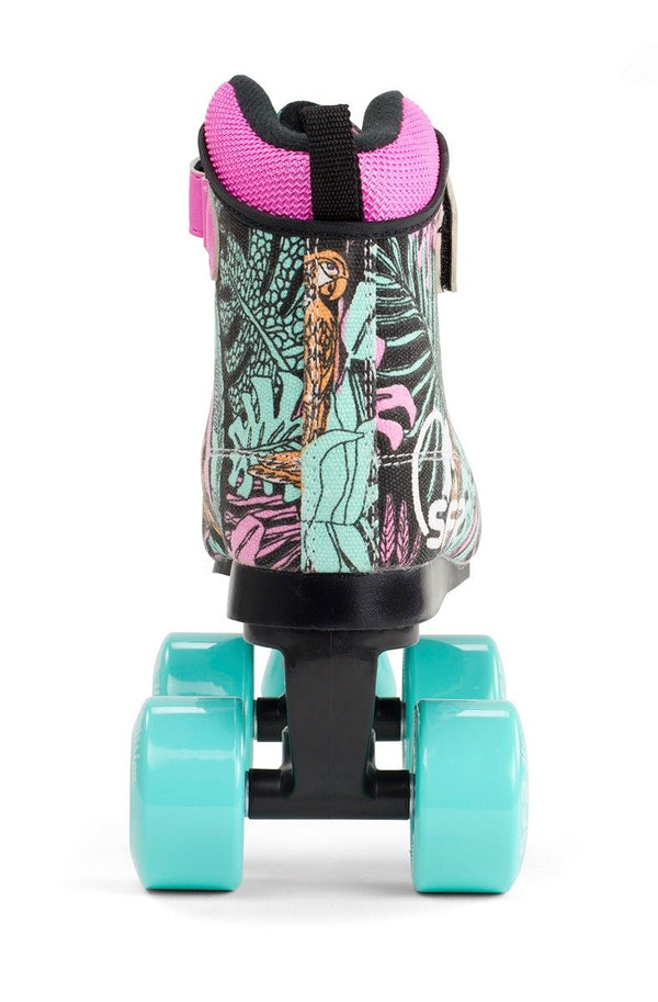 SFR Vision Canvas Children's Quad Skates - Black Floral - Skatewarehouse.co.uk