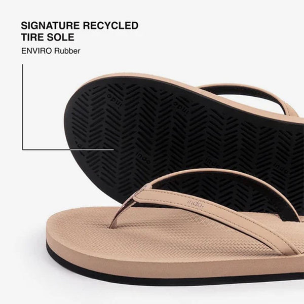 Indosole - Womens Flip Flops - ESSNTLS - Soil Light Shoes