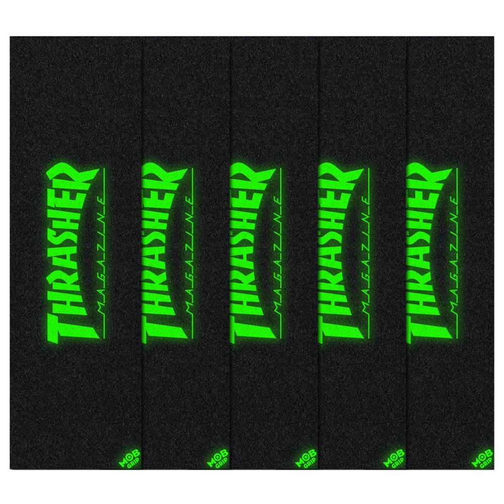 MOB Thrasher Glow Logo Skateboard Grip Tape - 10