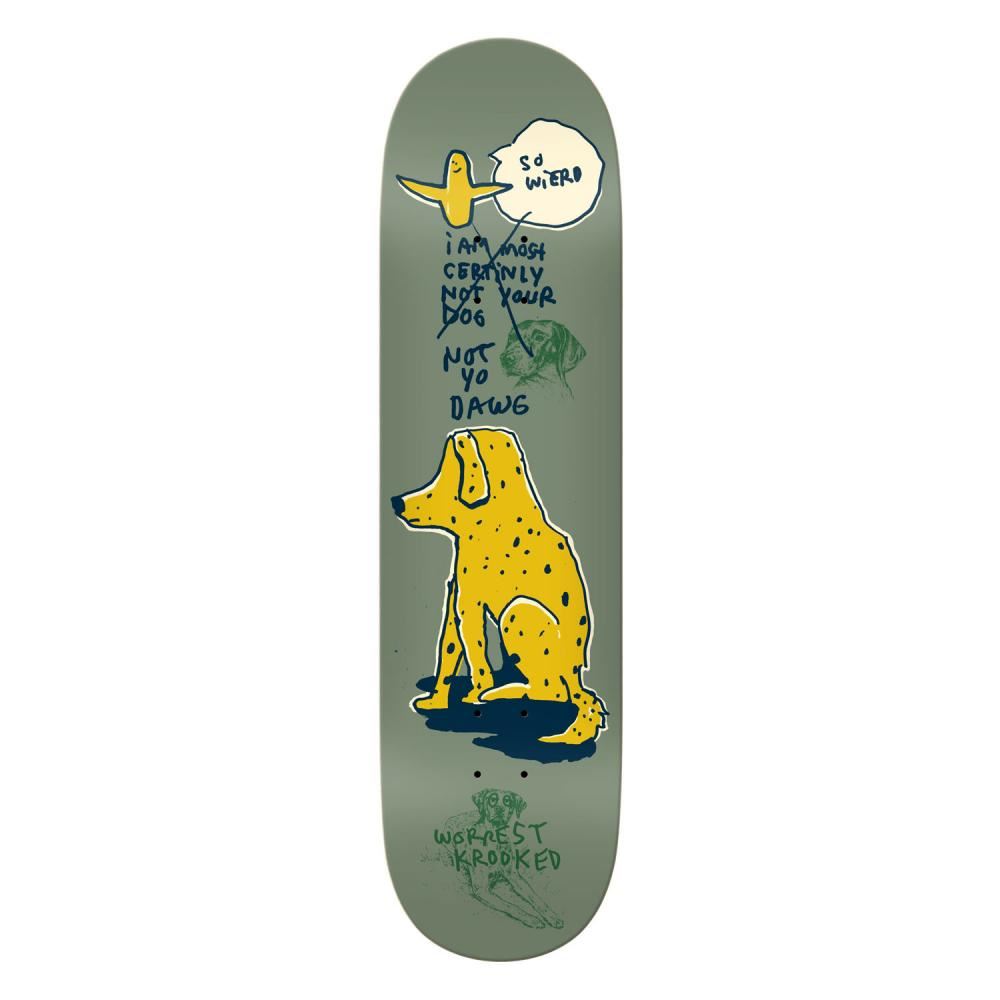 Krooked Worrest Not Yo Dog Skateboard Deck - 8.25" - Skatewarehouse.co.uk