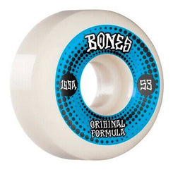 Bones OG Formula 100A White / Blue V5 Sidecut Skateboard Wheels 100a - 53mm - OUTLET - Skatewarehouse.co.uk