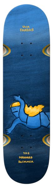 Krooked Una Swimmer (Blue) Skateboard Deck - 8.28
