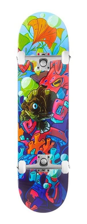 Enuff Designer Lost at Sea Goldfish x Venom Custom Complete Skateboard - 8"