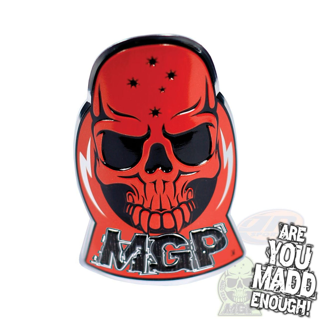 Madd Gear Madd Alloy Headtube Decal - Red - Skatewarehouse.co.uk