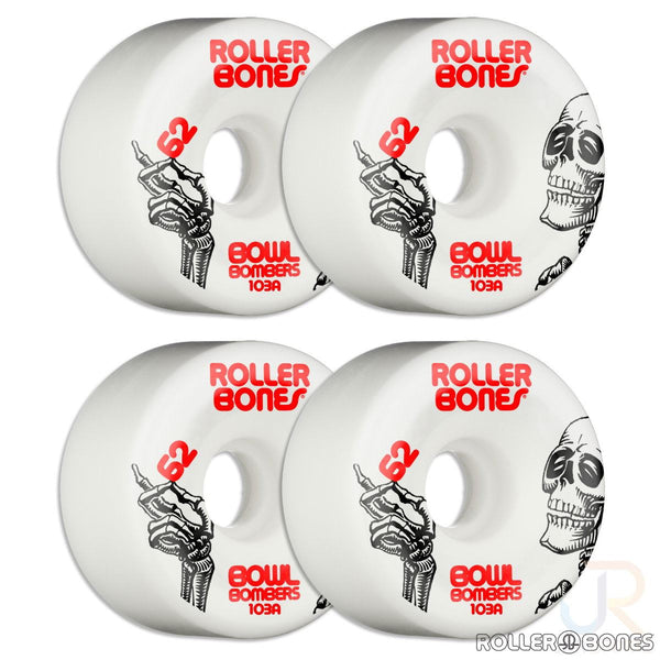 Rollerbones - Bowl Bombers White (8) - / 103a Skateboard Wheels - 62mm