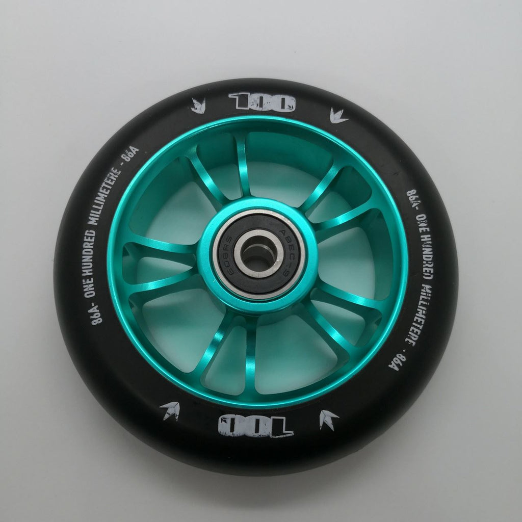 Blunt 100mm Colt (4 Pack) -Black / Teal Scooter Wheel (Single)