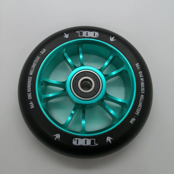 Blunt 100mm Colt (4 Pack) -Black / Teal Scooter Wheel (Single)