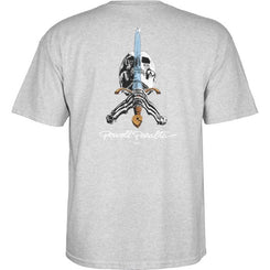 Powell Peralta Skull & Sword Tee Sport Gray - Skatewarehouse.co.uk