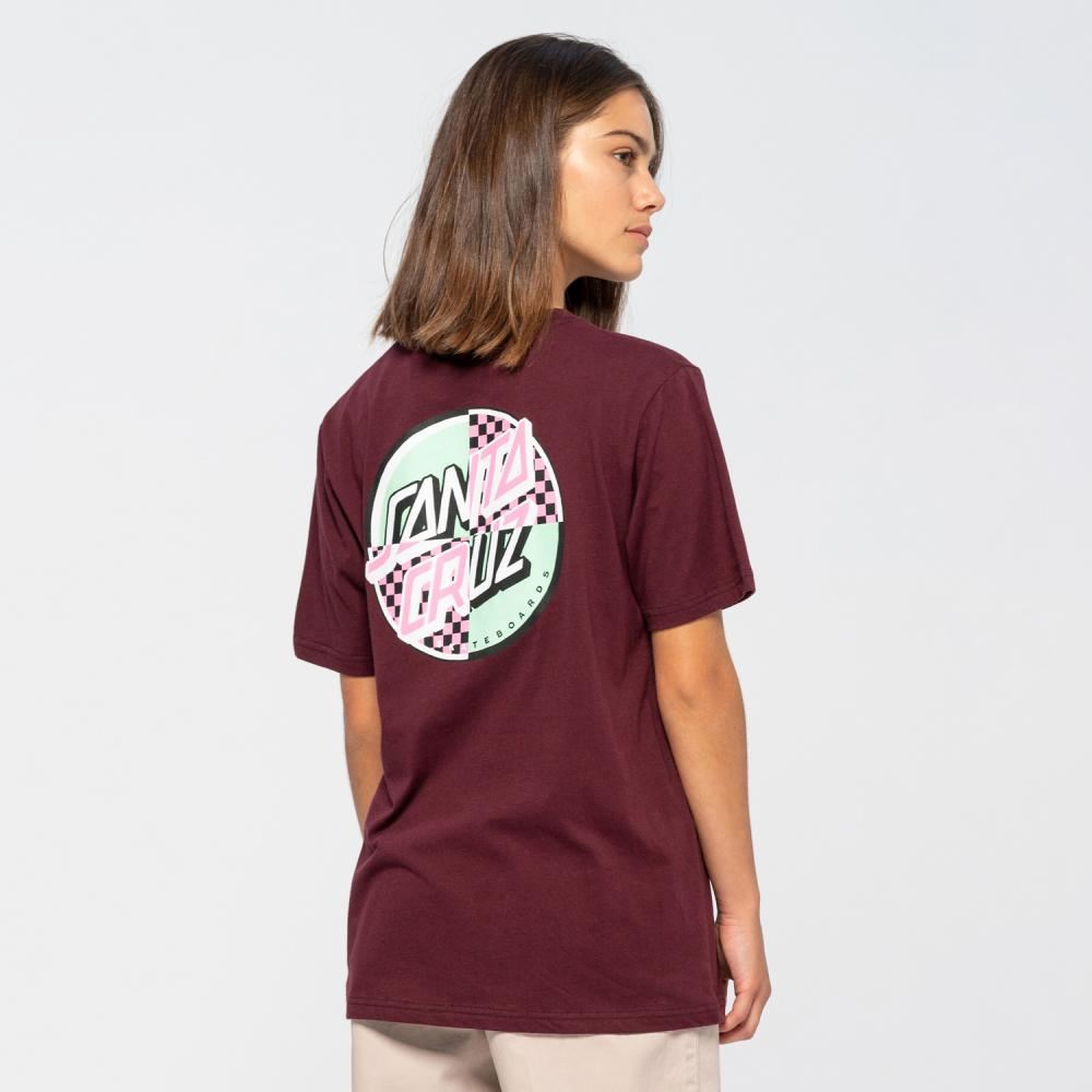 Santa Cruz Womens T-Shirt Intro Dot T-Shirt - Beetroot - Skatewarehouse.co.uk