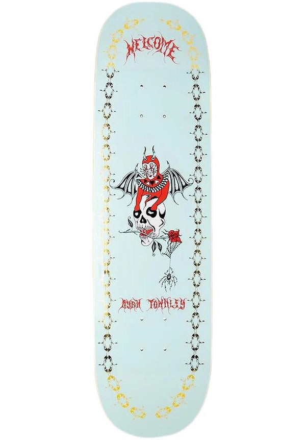 Welcome Skateboards Angel - Ryan Townley Pro Model on Enera (Light Teal/Gold Foil) Skateboard Deck - 8.6