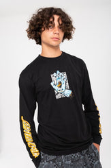Santa Cruz Longsleeve T-Shirt Flier Hand L/S T-Shirt - Black - Skatewarehouse.co.uk
