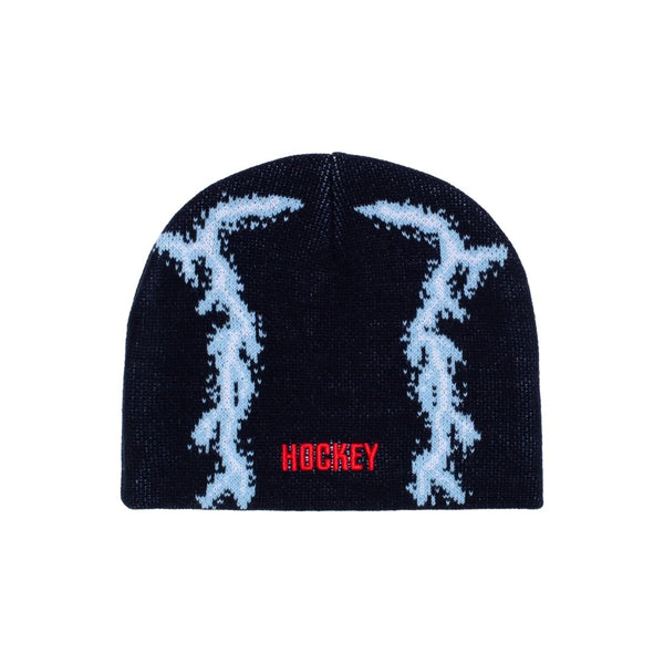Hockey Lightning Skull Beanie (Black) - One Size