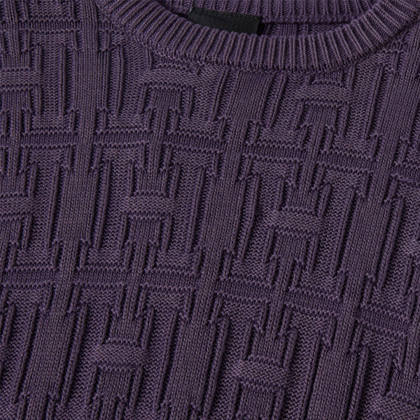 Interlaced Jacquard Overdyed Crew (Raisin)