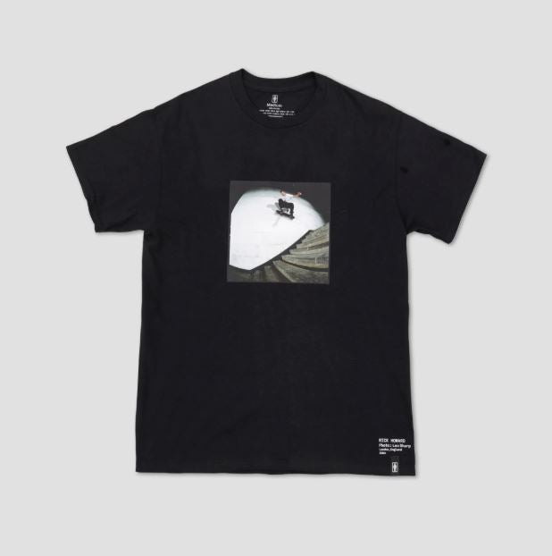 Girl Shot by Leo Sharp Rick Howard Tee Black - Skatewarehouse.co.uk