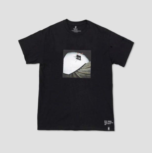Girl Shot by Leo Sharp Rick Howard Tee Black - Skatewarehouse.co.uk