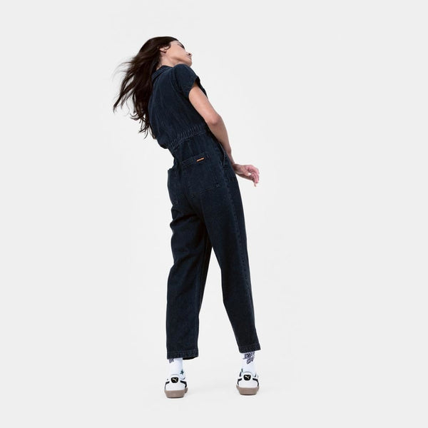 Santa Cruz Womens Jumpsuit Line Up Utility Jumpsuit - Black Wash - Skatewarehouse.co.uk