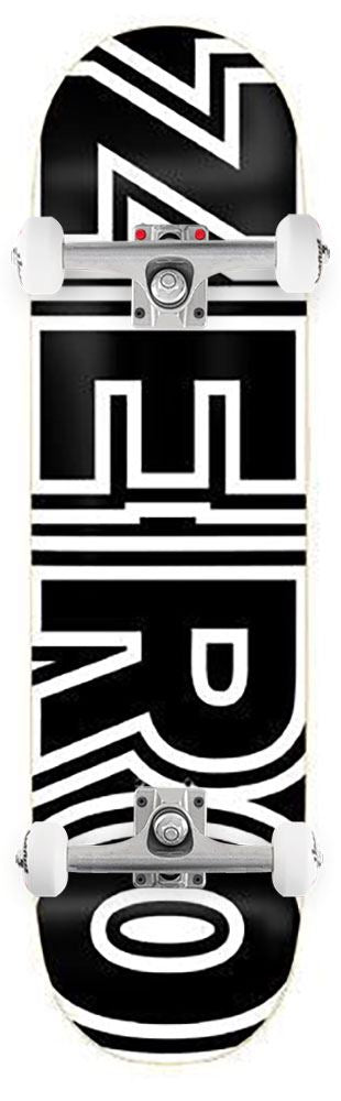 Zero Skateboard Bold Black White x Venom Custom Complete Skateboard - 7.75