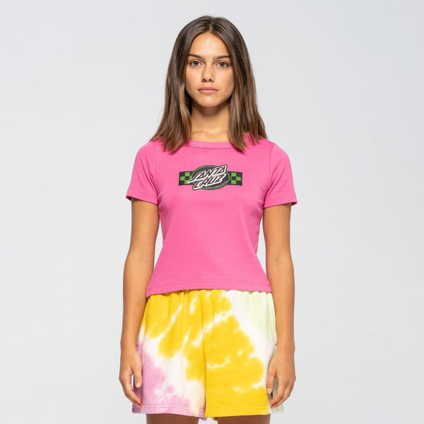 Santa Cruz Womens T-Shirt Contest Oval T-Shirt - Pink Guava - Skatewarehouse.co.uk