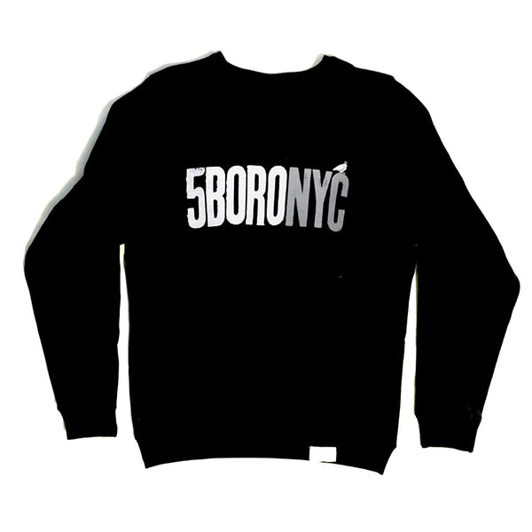 5Boro Letterpress Crew Black - Skatewarehouse.co.uk