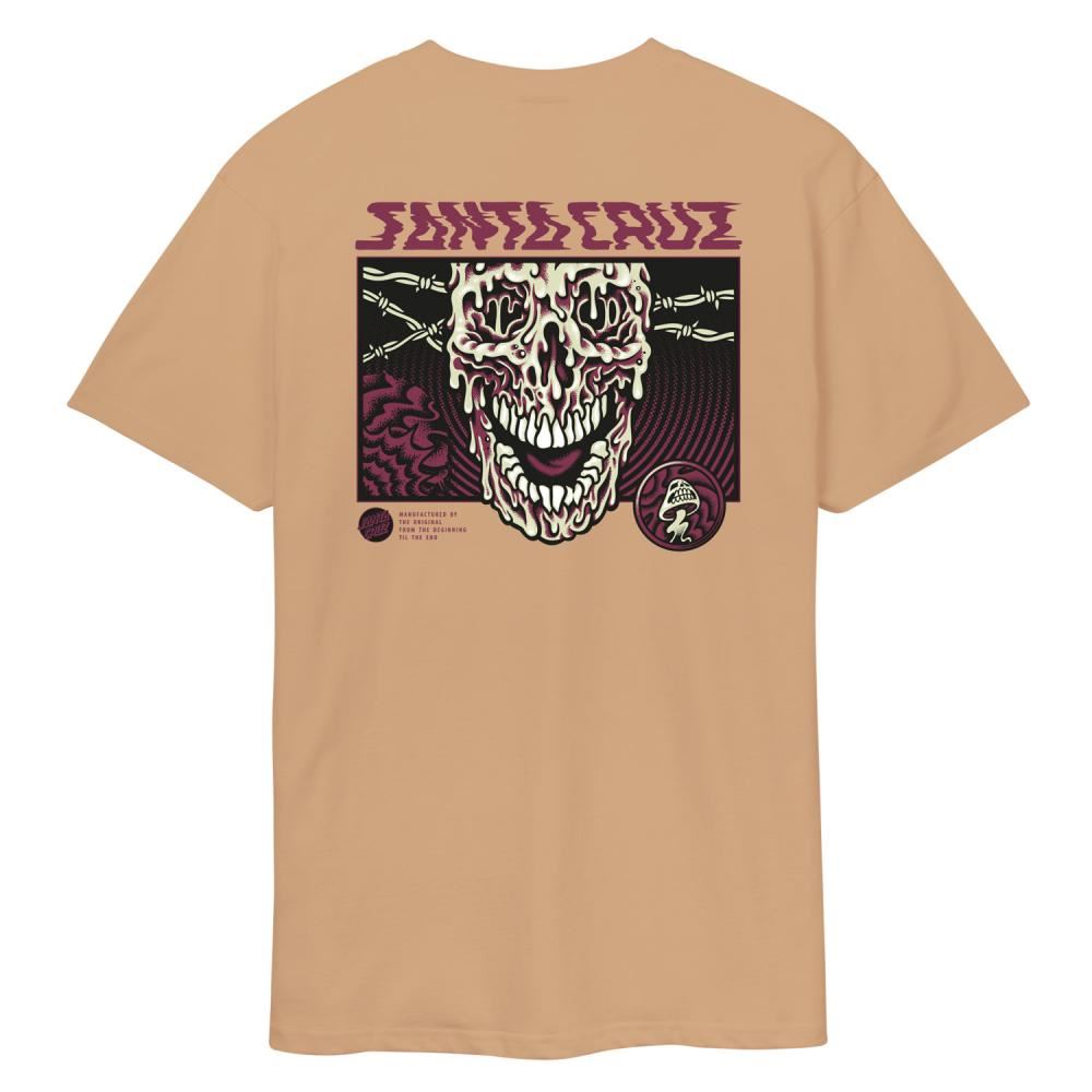 Santa Cruz T-Shirt Toxic Skull T-Shirt - Taupe - Skatewarehouse.co.uk