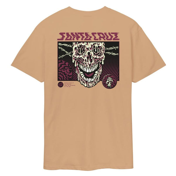 Santa Cruz T-Shirt Toxic Skull T-Shirt - Taupe - Skatewarehouse.co.uk