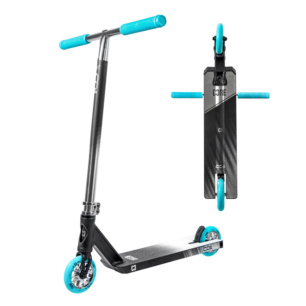 CORE CD1 Complete Stunt Scooter - Chrome/Teal - Skatewarehouse.co.uk