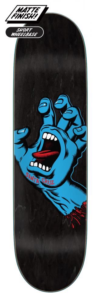 Santa Cruz Screaming Hand Black Skateboard Deck - 8.6
