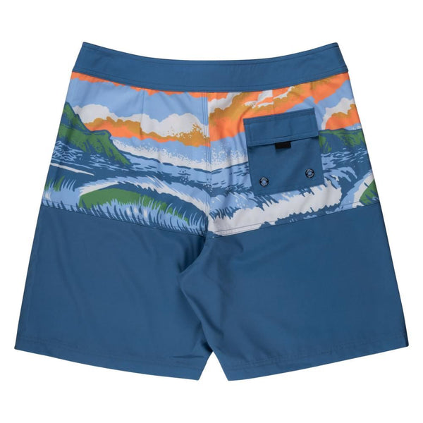 Santa Cruz Board Shorts Water View - Dusty Blue - Skatewarehouse.co.uk