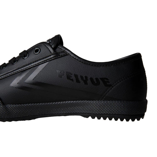 Feiyue Footwear Fe Lo 1920 Faux Leather Martial Arts/Gym/Lifing Shoes - Triple Black Tumbled - Skatewarehouse.co.uk