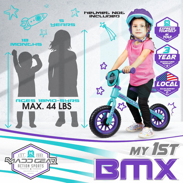 Madd MY 1st Bmx Balance Bike - Teal / Purple Accessories