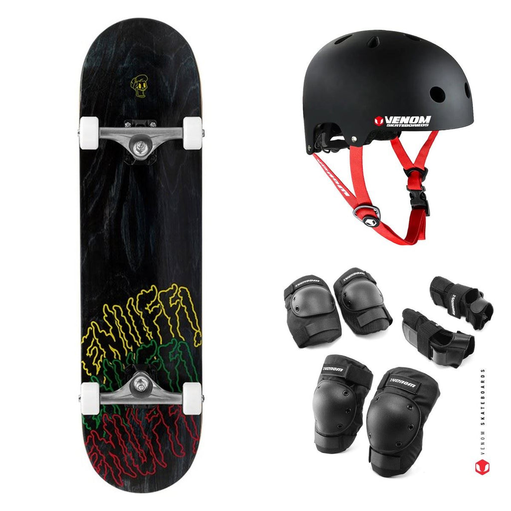 Enuff Three Tier Reloaded Black Complete Skateboard Bundle - 8.0"