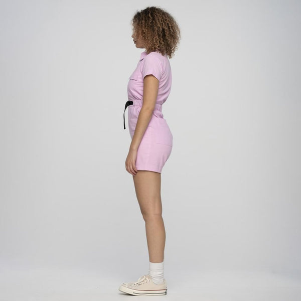 Santa Cruz Womens Pant Strip Cargo Playsuit - Orchid - Skatewarehouse.co.uk