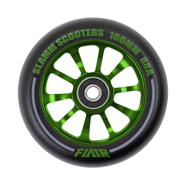 Slamm Scooter 100mm Flair 2.0 Scooter Wheels - Green - Skatewarehouse.co.uk