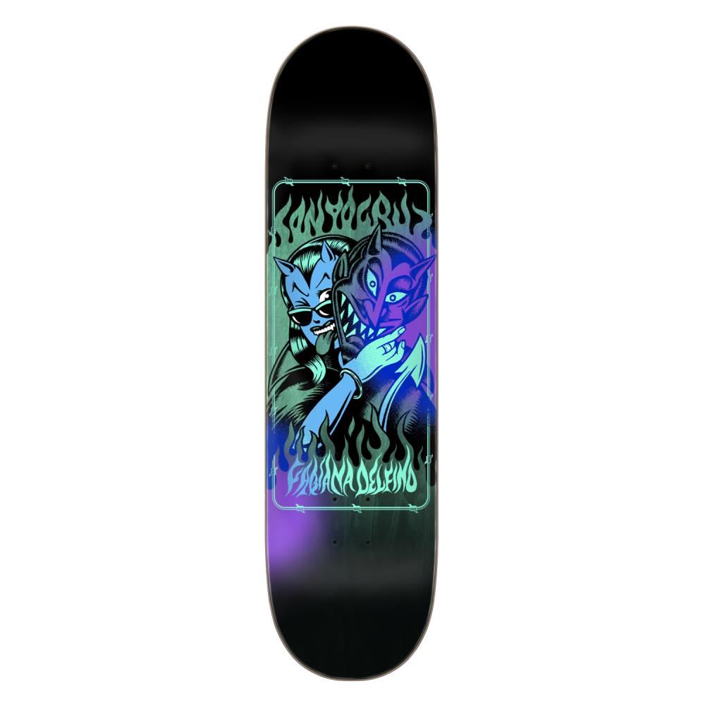 Santa Cruz Delfino Devil Mask Pro Skateboard Deck - 8.25" - Skatewarehouse.co.uk