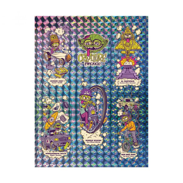 Creature Sticker Sheet Freaks Prismatic - Skatewarehouse.co.uk