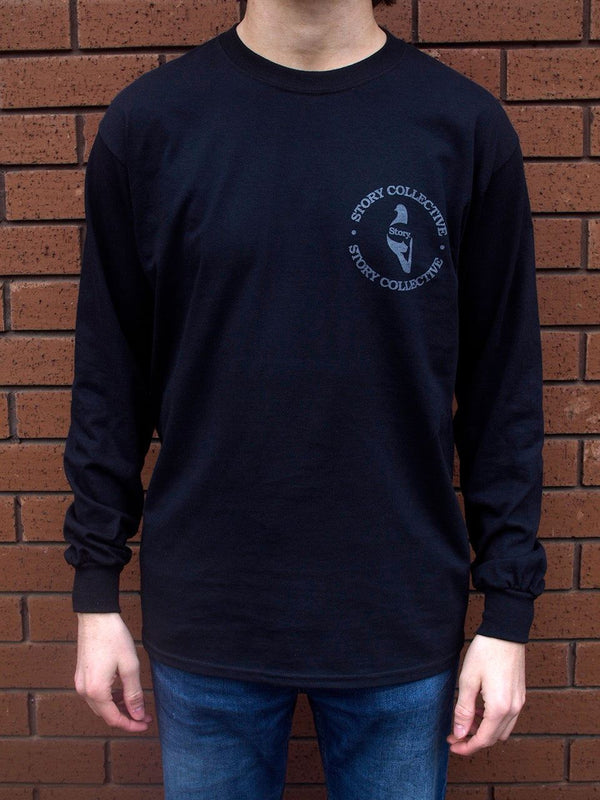 Story Collective Circle Long Sleeve Tee Black - Skatewarehouse.co.uk