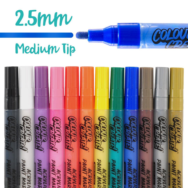 Colour Create Acrylic Paint Marker Pen Pack For Decks & Grip Tape