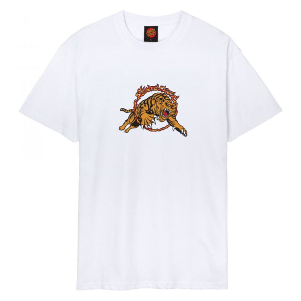 Santa Cruz T-Shirt Salba Tiger Simplified Front - White - Skatewarehouse.co.uk