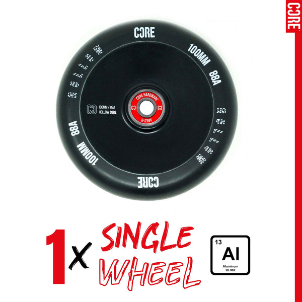 CORE Hollow Stunt Scooter 100mm - Black Scooter Wheels