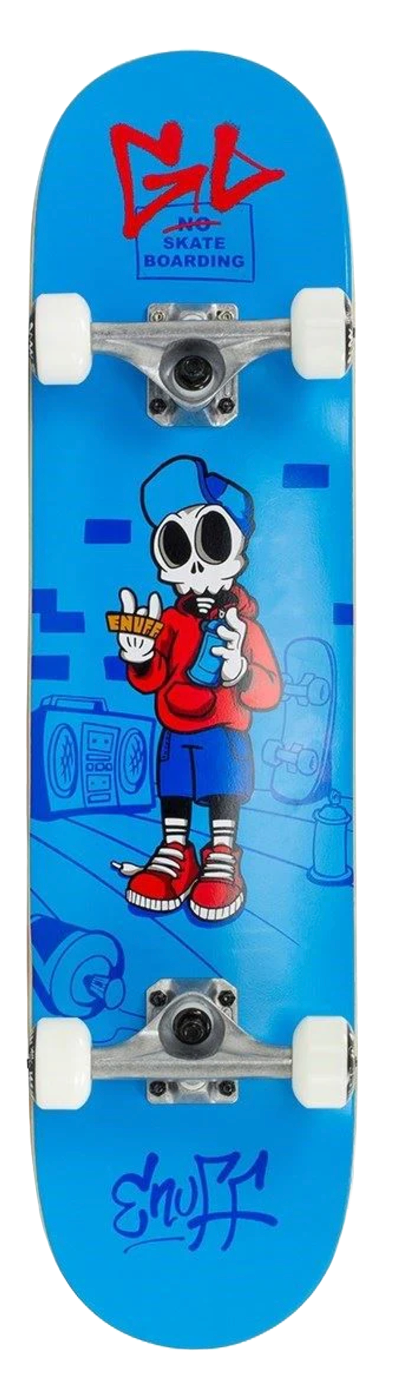 Enuff Skully Blue Kids Junior Complete Skateboard Bundle 7.25 - Skatewarehouse.co.uk