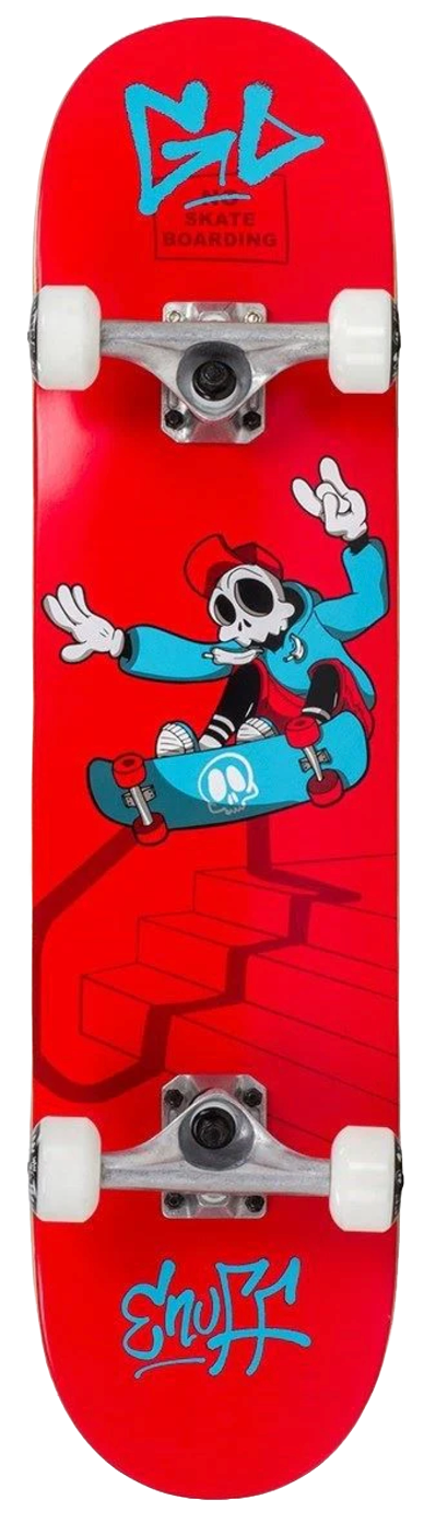 Enuff Skully Red Kids Junior Complete Skateboard Bundle 7.25 - Skatewarehouse.co.uk
