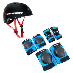 Venom Helmet & Pad Combo Pack - Blue - Skatewarehouse.co.uk