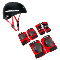 Venom Helmet & Pad Combo Pack - Red - Skatewarehouse.co.uk