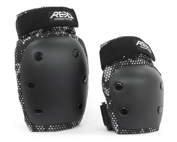 REKD Youth Double Pad Set - Knee/Elbow Pads - Grey - Skatewarehouse.co.uk