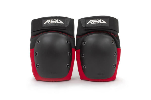 REKD Ramp Skateboard/BMX Pro Knee Pads - Red/Black - Skatewarehouse.co.uk