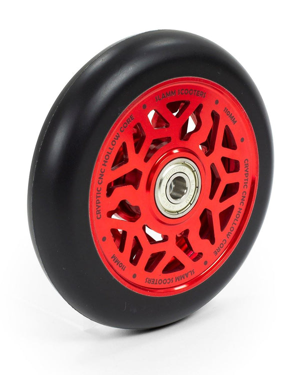 Slamm 110mm Cryptic Hollow Core Scooter Wheels - Red - Skatewarehouse.co.uk