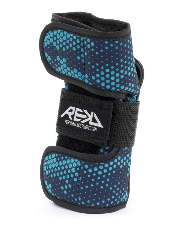 REKD Skateboard Skate Scooter BMX Wrist Guards - Black / Blue - Skatewarehouse.co.uk