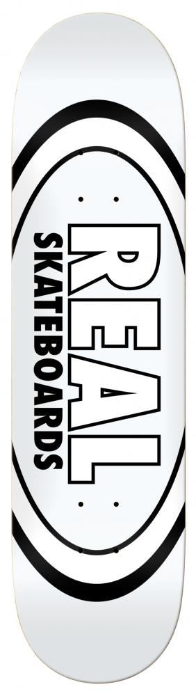 Real Team Classic Oval White Skateboard Deck - 8.38" - Skatewarehouse.co.uk
